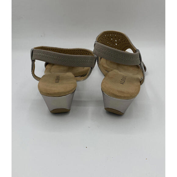 Alfani Rose Gold Sandals Ankle Strap 1” Heel Wedge Open Toe Size 5.5 Metallic - Picture 4 of 8